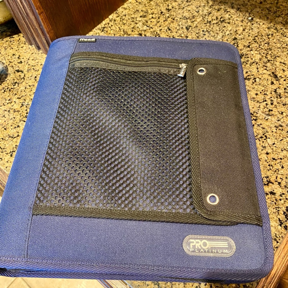 Brand new  Pro Platinum Blue and Black Binder